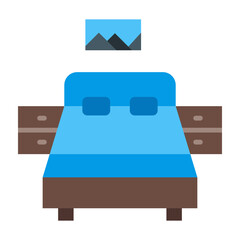 Bedroom Flat Icon Design