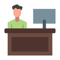 Cashier Flat Icon Design