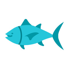 Tuna Fish Flat Icon Design