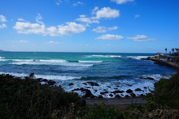 seaside walkway and fine seascape