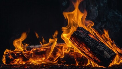 Fire, Flame, Sparks, Background, Black, Coal, Firewood, Ash, Smoke