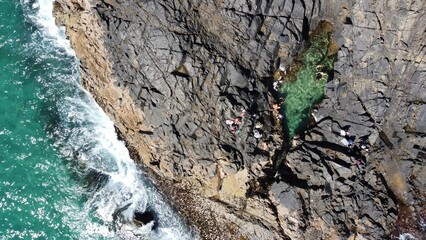 Aerial View of Rocky Outcrop in Noosa National Park