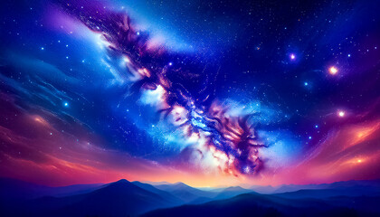 Fototapeta premium Abstract texture depicting the milky way and galaxy in outer space