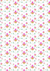 seamless pattern with pink hearts