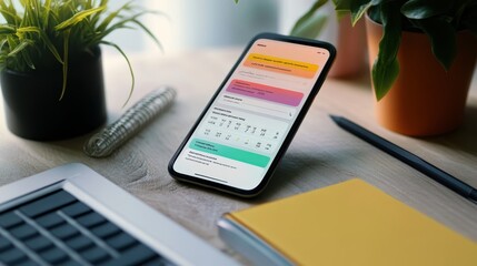 A mobile app showing a personalized learning schedule, helping students manage their study time effectively.