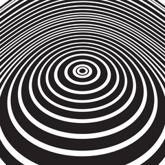  Black nad white abstract rotated lines.vortex form. Geometric art. Design element. Digital image with a psychedelic stripes.Design element for prints, web, template