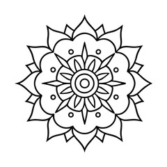 Minimalist Floral Mandala Outline vector