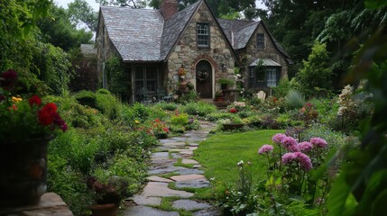 Obraz premium Stone Cottage Garden