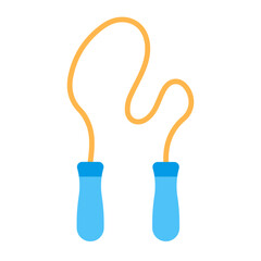 Jump Rope Flat Icon Design