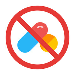 No Drugs Flat Icon Design