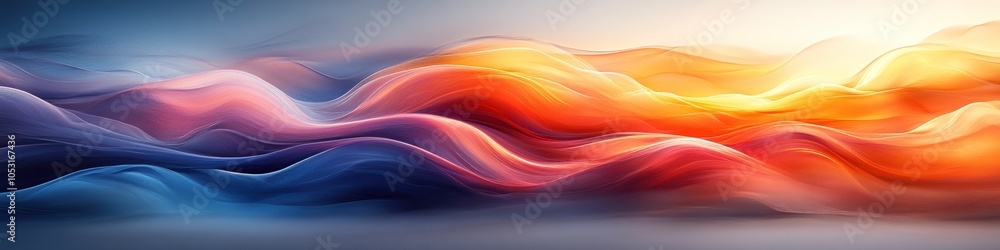 Poster abstract waves of color blending in a dynamic, fluid composition.