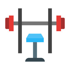 Bench Press Flat Icon Design