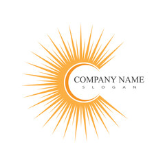 Sun logo vector template symbol design