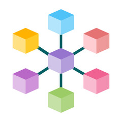 Obraz premium Block Chain Flat Icon Design