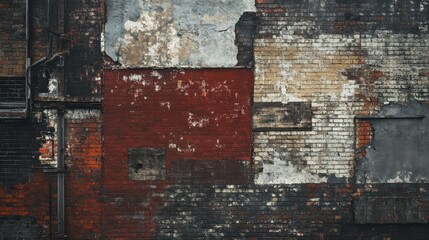 Naklejka premium Urban brick wall texture with a blend of red and brown hues