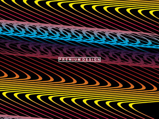 Colorful wave lines pattern background, Amazing Abstract Multicolor Visualization.