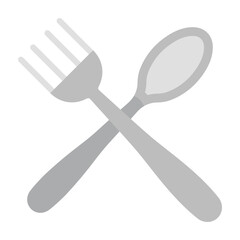 Fork and Spoon Flat Icon Design