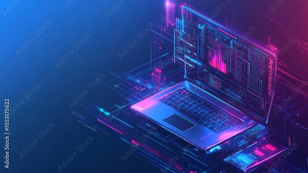 Wall mural concept of information technologies and computer engineering.