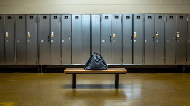 Minimalist gym locker room
