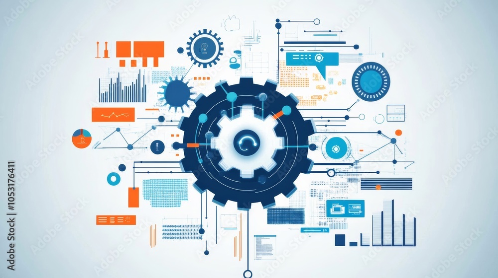 Wall mural concept of information technologies and computer engineering.