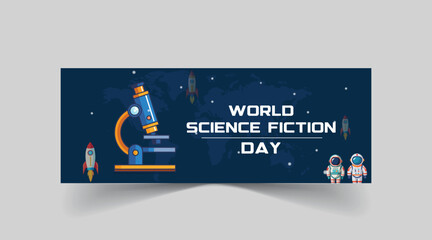 World science fiction day Cover template. © InvatoDesign