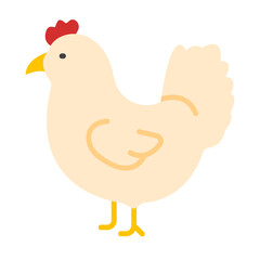 Chicken Flat Icon Design