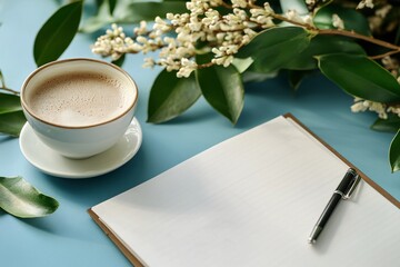 Coffee, Notebook, and Pen: A Minimalist Workspace for Inspiration