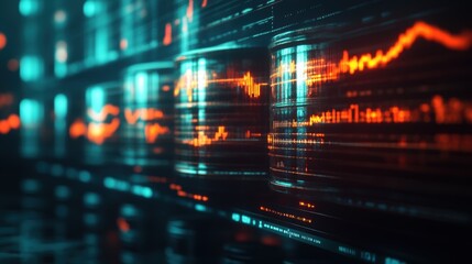 Rising oil prices concept with barrels and graph visualization