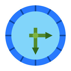 Fototapeta premium Clock Time Flat Icon Design