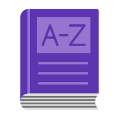 Dictionary Flat Icon Design