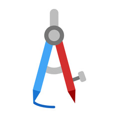 Drawing Compass Flat Icon Design