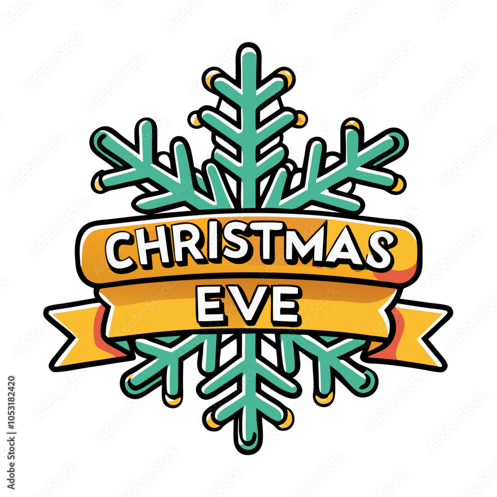 Wall mural christmas eve snowflake design