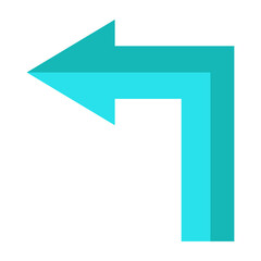 Turn Left Flat Icon Design