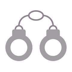 Handcuffs Flat Icon Design