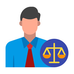 Lawyer Flat Icon Design