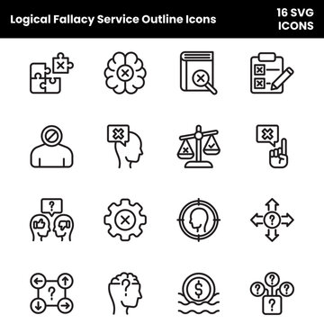 Logical Fallacy Service Outline Icons (File type SVG)