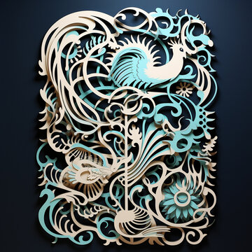 abstract sheps and patterns, Kirigami style