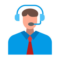 Commentator Flat Icon Design