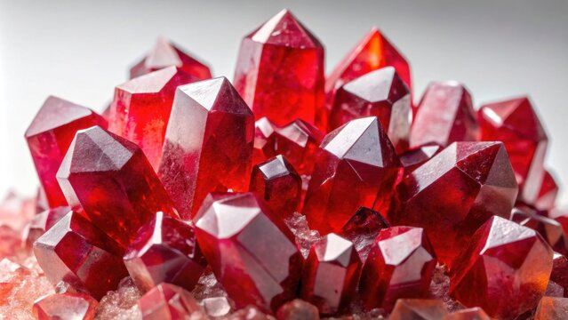 Cluster of ruby red quartz mineral crystals, ruby, red, quartz, mineral, crystals, cluster, gemstone, precious, shiny