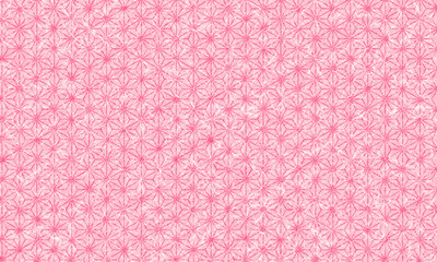 和紙のテクスチャ背景に和柄　麻の葉　Japanese pattern hemp leaves on Japanese paper texture background
