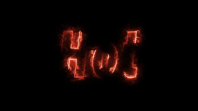 Abstract creative 3d text Hot editable fire style effect template. Neon light 4k.