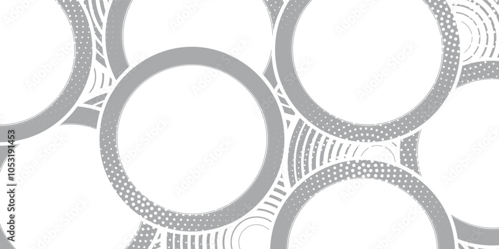 Poster seamless vector pattern with thick lined circles. stylish geometric texture. vector illustration.