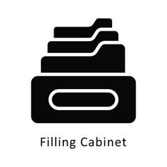Filling Cabinet vector Gylph Design icon. Workplace Symbol on White background EPS 10 File