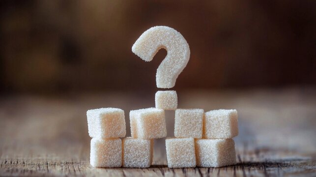 Educational uncertainty concept using sugar cube question mark model