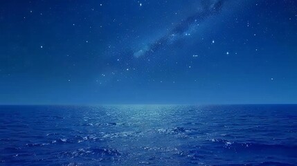 Fototapeta premium Starry night sky over calm ocean