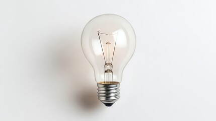 Glowing Lightbulb On White