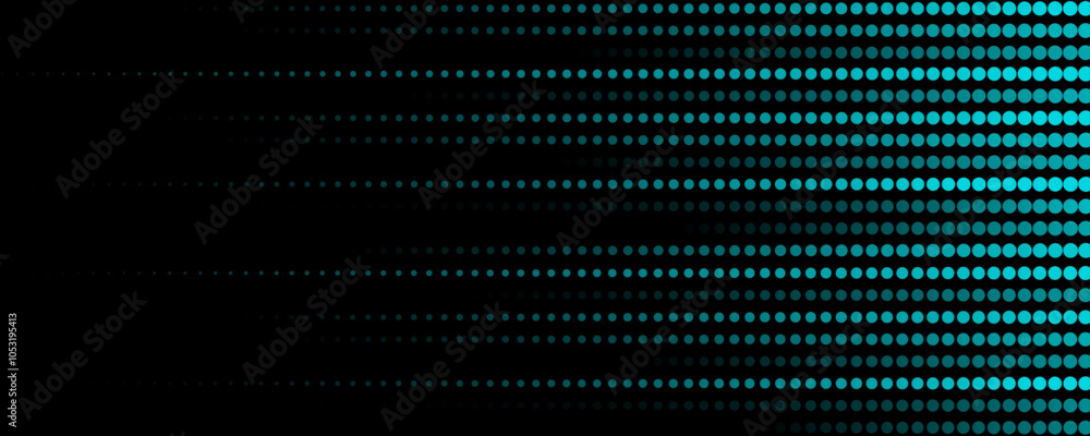 Poster blue techno background high speed style. big data visualization on dark space with dotted lines shap