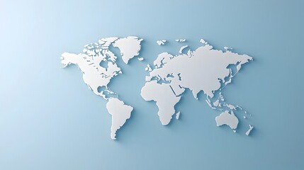 Futuristic 3D of Global Business Expansion and International Company Growth on a Stylized World Map Background Representing Technology Finance and Worldwide Communication