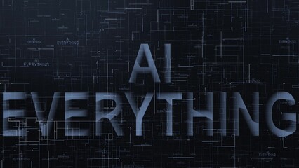 Obraz premium AI everything text technology data line