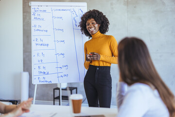 Confident Businesswoman Delivering a Presentation in Office Meeting